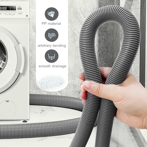 Taicols Zusammenklappbares Wohnwagen Abflussrohr, Ablaufschlauch Waschmaschine, Abwasserschlauch Verlängerung mit verstellbarem Adapter, Ablaufschlauch Verlängerung für Waschmaschine, Wohnmobil (5m)