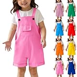 Mono De Fiesta NiñA Mono Corto de Niña con Tirantes en Color Sólido para Actividades Escolares y Veraniegas (3-4 Years)