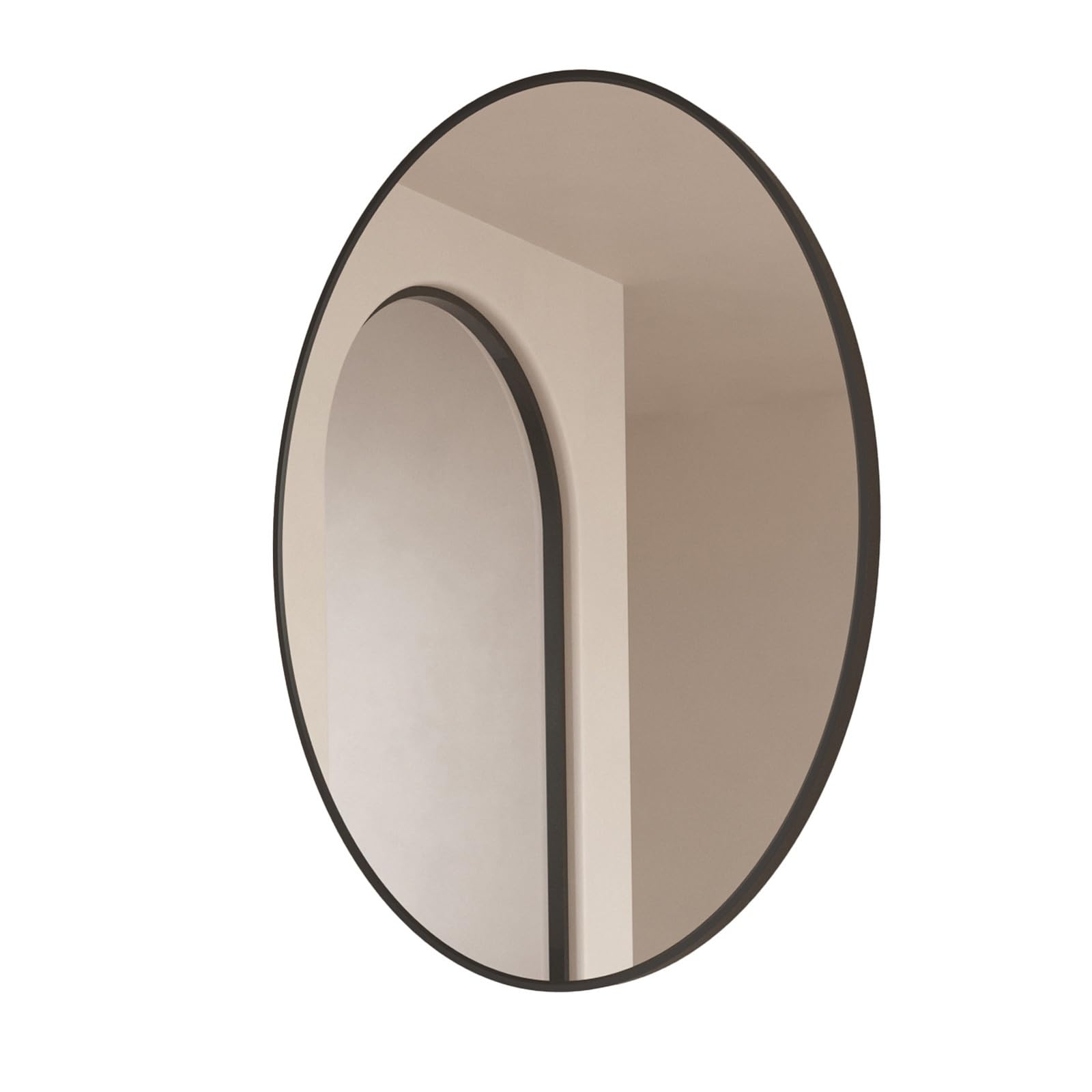 FGXHHS Vanity Mirrors Oval Mirror Makeup with Metal Frame for Bathroom Bedroom Living Room(Black,75x100 cm)