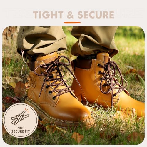 Image of Stepace 2 Pairs Round Heavy Duty Boot Laces for Hiking and Work Boots
