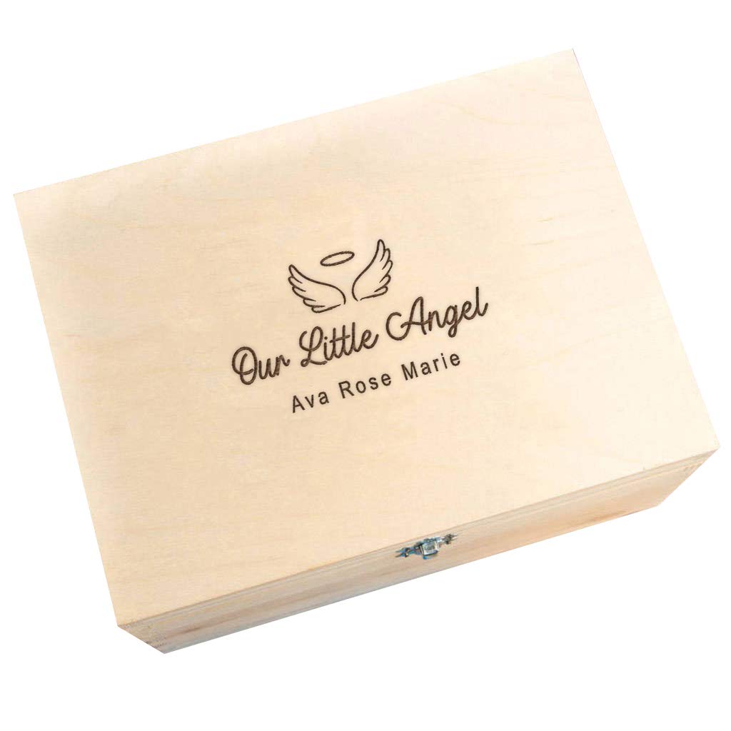 "Our Little Angel" Baby Keepsake Memory Box - Personalised Baby Loss Remembrance Gift