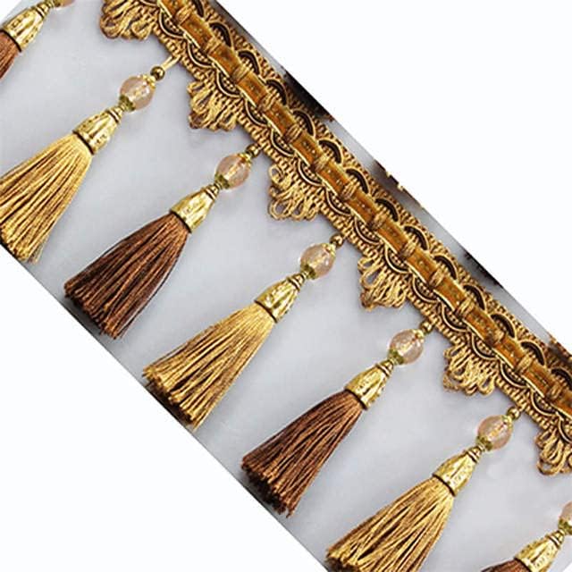 Home Product 5 Meter Beaded Lace Curtain Sewing Tassel Fringe Trim Upholstery Curtain Ribbon Garment Sewing Accessory Curtain Decor Supplies