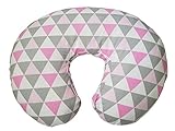 Maternity Breastfeeding Pillow Cover by Danha-Newborn Baby Feeding Cushion Case-Cute Donut Shape Wedge Pillow-Best Infant Support-for New Moms-Triangle Prints Slipcover-Breathable Soft Fabric