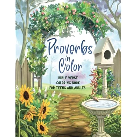 Proverbs In Color: Bible Verse Coloring Book For Teens and Adults Cover
