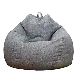 Stuffed Animal Storage Bean Bag Cover (No Filler) Extra Soft Beanbag Seat Chair Covers-Cotton Linen Memory Foam Beanbag Replacement Cover for Adults Children Without Filling