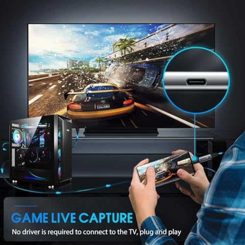 Image of MICROWARE 4K Video Capture Card for HDMI-Compatible Male to USB Female Adapter 1080P Live Video Strea-ming Game Recorder (Z51 Video Capture Card)