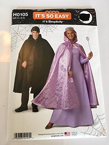 Patron de couture costume Simplicity cape homme femme H0105 S0326