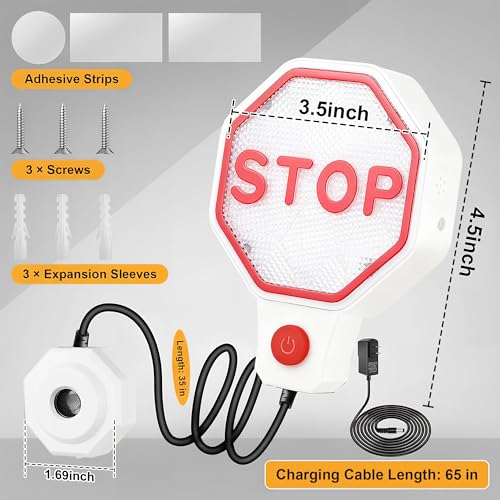 HappyAlley Garage Parking Sensor & Garage Parking Aid with LED Stop Light, Adjustable Ultrasonic Park Assistant for Car Stop Indicator with Red Yellow Green Display, 6"–6.5 ft (White) by HappyAlley - Image 8