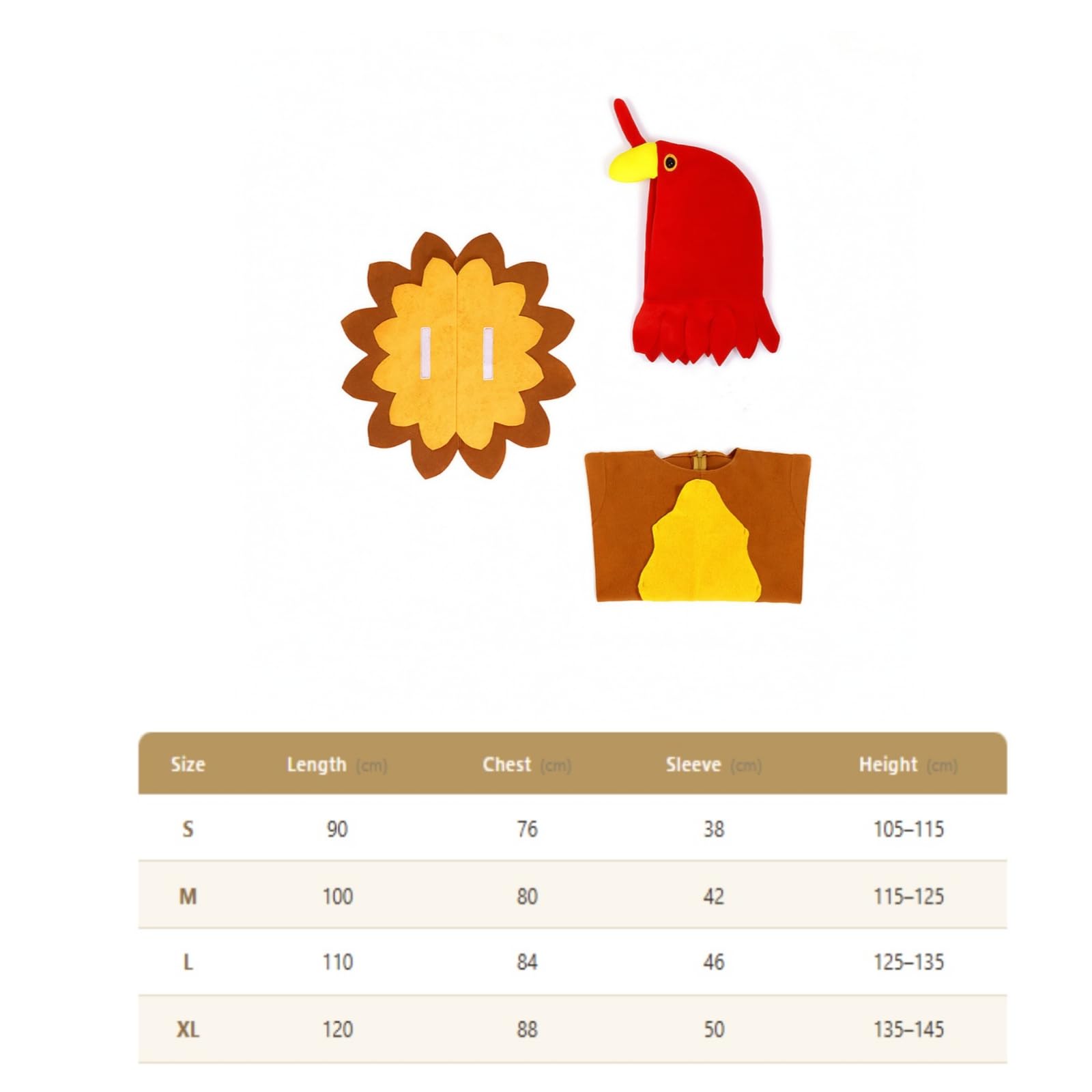 Costume Personaggio Pennuto in Poliestere Tuta da Pennuto con Cappuccio Morbido Vestito di Carnevale per Bambini