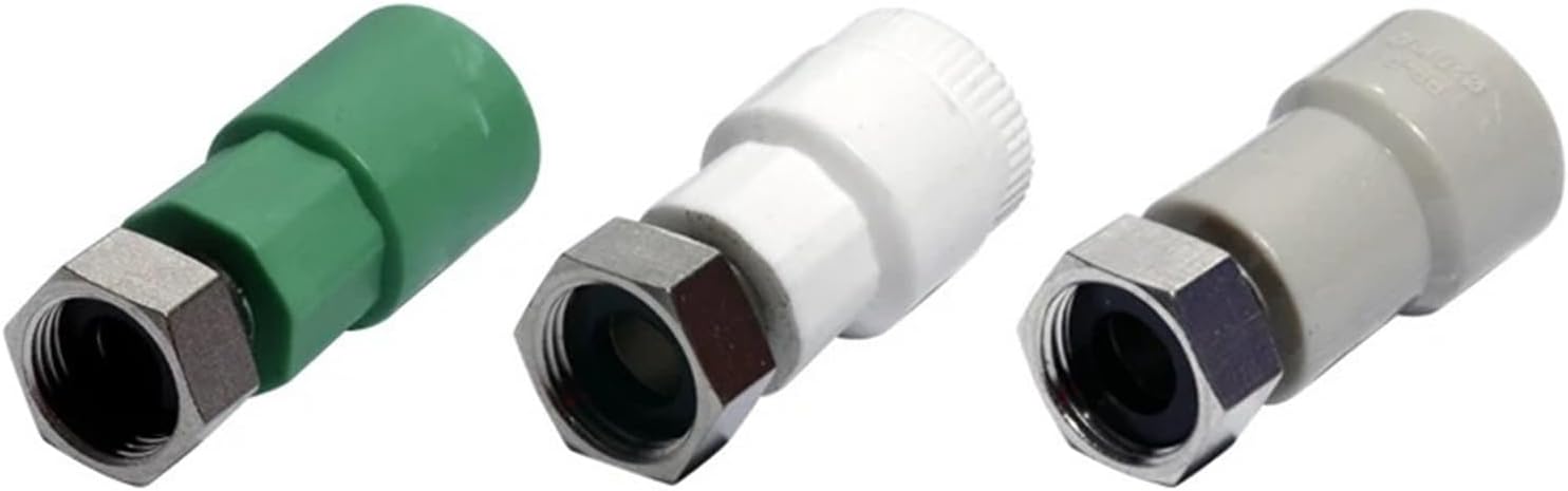 PPR Water Pipe Fitting Female Thread Union Connector Pipe Joint 20mm 1/2inch Water Supply Pipe Fitting Connector 1Pcs(White Straight)