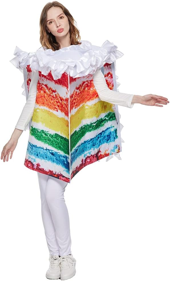EraSpooky Women Rainbow Cake Costume Adult Halloween Food Party Fancy Dress - Image 5