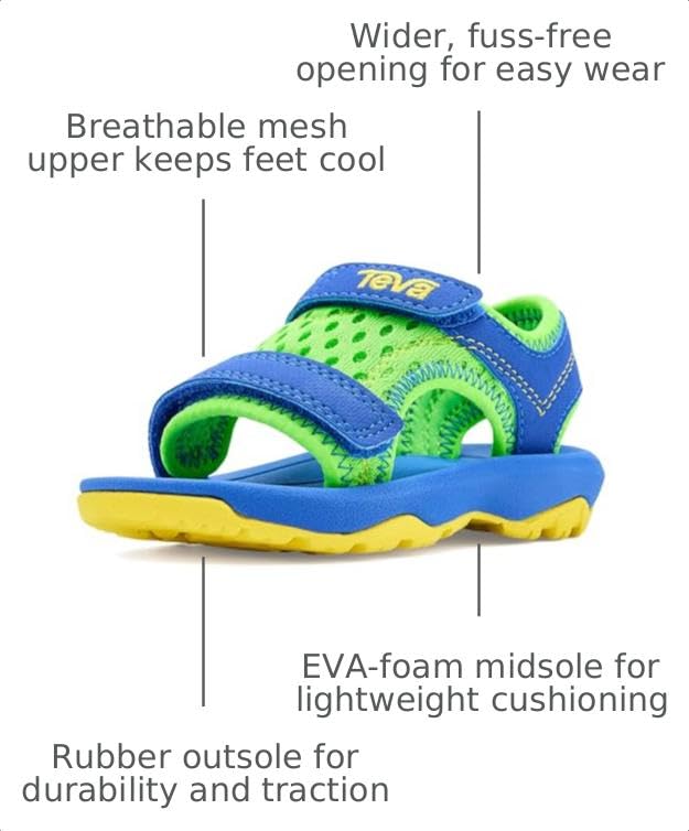 Teva TODDLER'S PSYCLONE XLT, NEON GREEN/DAZZLING BLUE, 05 T US - image 3