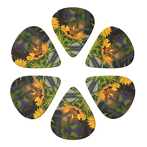 Sunflower Butterfly Lot de 6 médiators pour guitare acoustique, guitare électrique, basse, ukulélé – fin, moyen et épais - Les Beatles, Paul McCartney, John Lennon, RIngo Starr, George Harrison Sunflower Butterfly Lot de 6 médiators pour guitare acoustique, guitare électrique, basse, ukulélé – fin, moyen et épais – Image 5