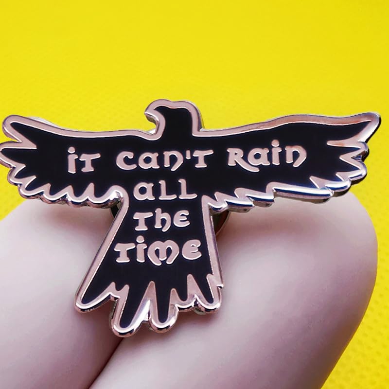 Image of It Can't Rain All The Time Enamel Pin Little Black Eagle Badge Brooch Jewelry Accessories