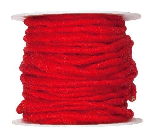 Wollschnur mit Jute rot 5mm 10m