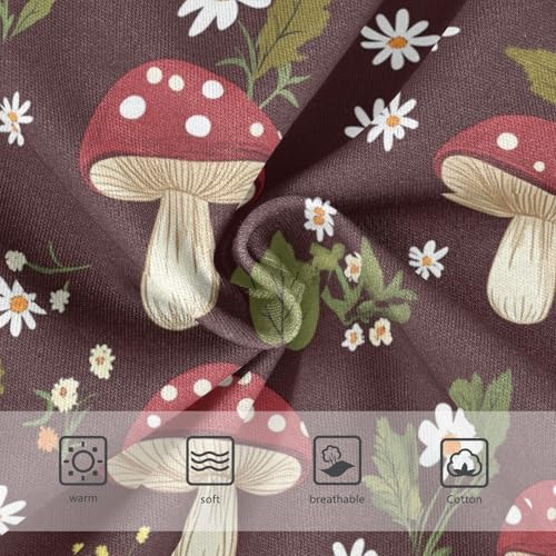 Wusikd Mushrooms Daisies Girls' Underwear Cotton Green Girls Briefs Soft Toddler Underwear 2T3