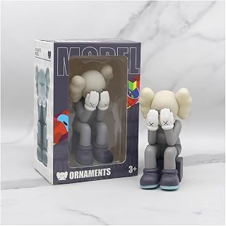 KAWS Action Figure Model Toys, PVC Anime Models, Character Toys, Indoor Decorations、Parties、Car Decoration、 Children's Toys, Birthday Surprise Gift. (Grey - Sitting Window Box -16CM-2)