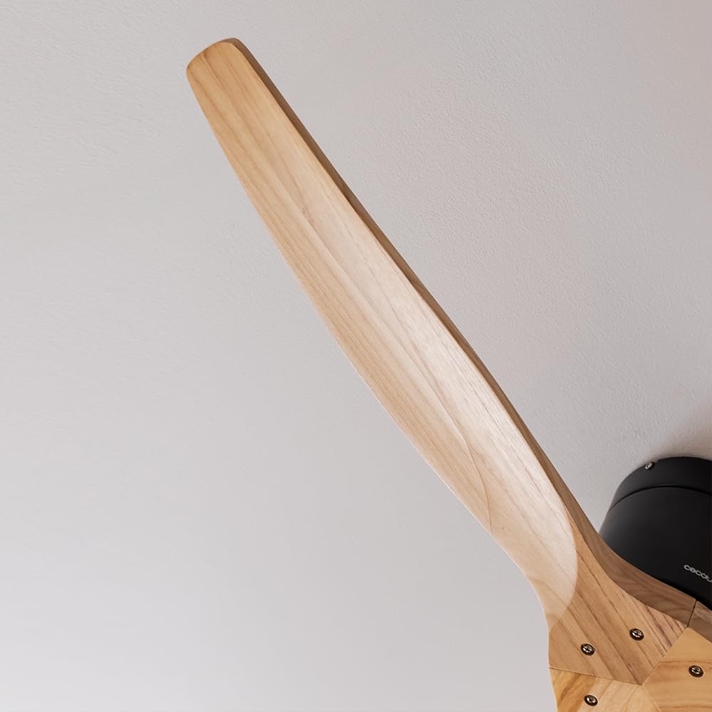 Cecotec Deckenventilator EnergySilence Aero 5400 Classic. 40W, 6 Geschwindigkeiten, Fernbedienung, leiser DC-Motor, 132cm Durchmesser, 3 aerodynamische Flügel, bis 8h Timer