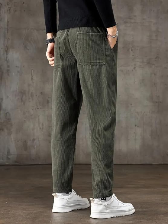 Image of NoseQueen Men's Corduroy Relaxed Fit Stretchable & Comfortable Sweatpant Trousers Pant