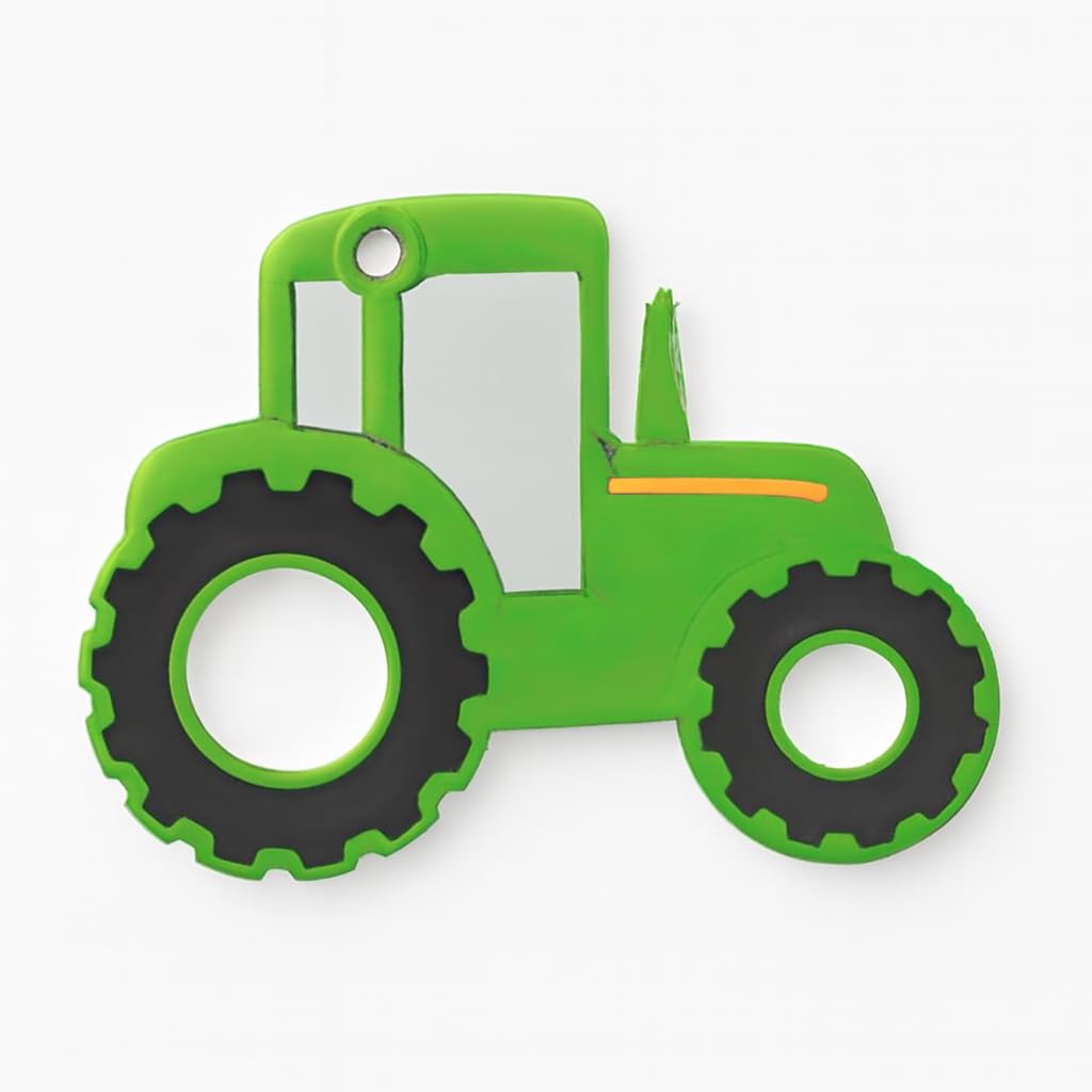 DTR Creation Silicone Baby Teether Toy | Cute Car/Tractor Shape BPA-Free Chewable Soother for Infants & Toddlers | Soft & Safe for Teething Pain Relief (Green)-image-12