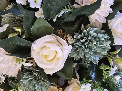 Flores artificiales iglesias bodas y altares centro beige DRW estilo barco 4