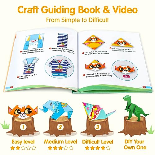 Mocoosy 224 Sheets Origami Kit for Kids 6-12, 72 Patterns Double-Sided Origami Paper with Video & Origami Book - Image 4