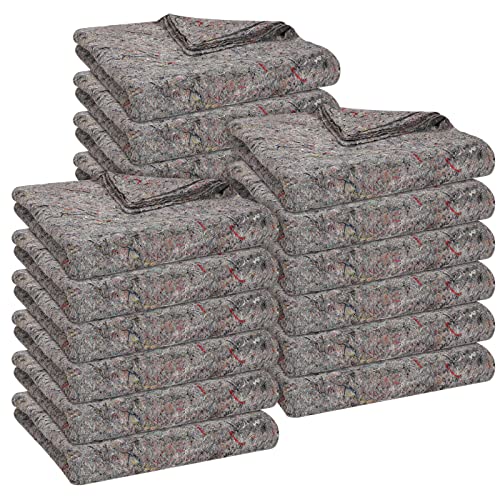12 Pieces Moving Blankets Bulk 39 x 71 Inch Soft High Tensile Strength Cotton Fiber Packing Shipping Pads for One Time Moving High Tensile Strength Storage Blankets by Oudain - Used condition - US$39.49