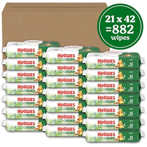 Image of Huggies Extra Large Baby Wipes, Unscented, 8 Flip-Top Pack, 882 XL Wipes Total, Packaging May Vary