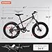 Ecarpat 20 Inch Fat Tire Mountain Bike,Dual Disc Brakes Suspension Fork, 7-Speed Boys Girls Mountain Bikes, All Terrain Kids Mountain Bikes for Boys and Girls 7-15 Years Old