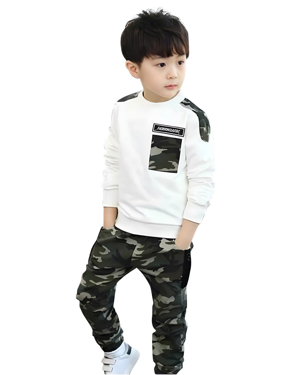 VJK FASHION HUB Trending Boys Army T-shirt and pant pair | Comfortable Activewear, Casual Wear, Adjustable Waist | Material : Cotton Blend-picture-10