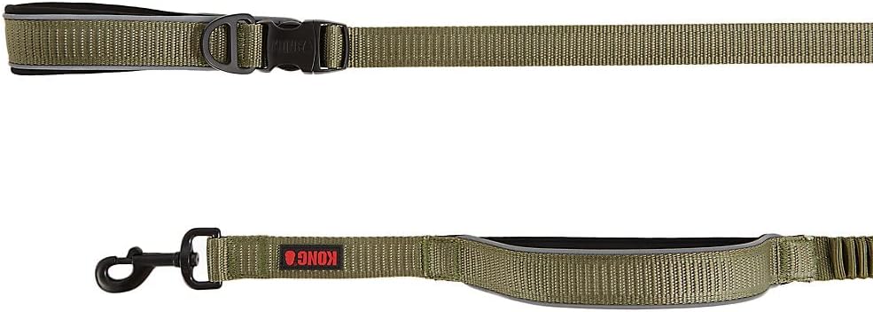 KONG Reflective Shock Absorbing Hands-Free Bungee Dog Leash 6' (Green)
