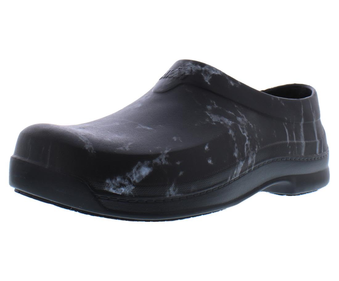 Avia Flame Men's Clogs, Slip Resistant Shoes for Men Food Service, Non Slip Restaurant and Chef Shoes Men Slip Resistant for Kitchen Work or Nursing, Black, Oil and Water Resistant