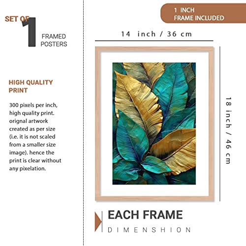 Image of kotart Aesthetic Modern Wall Decor Paintings with Frame for Home Decoration - Painting for Living Room Bedroom - Painting for Wall Decoration (14 x 18 inch) Set of 4 (Classic Wall Painting, 9)