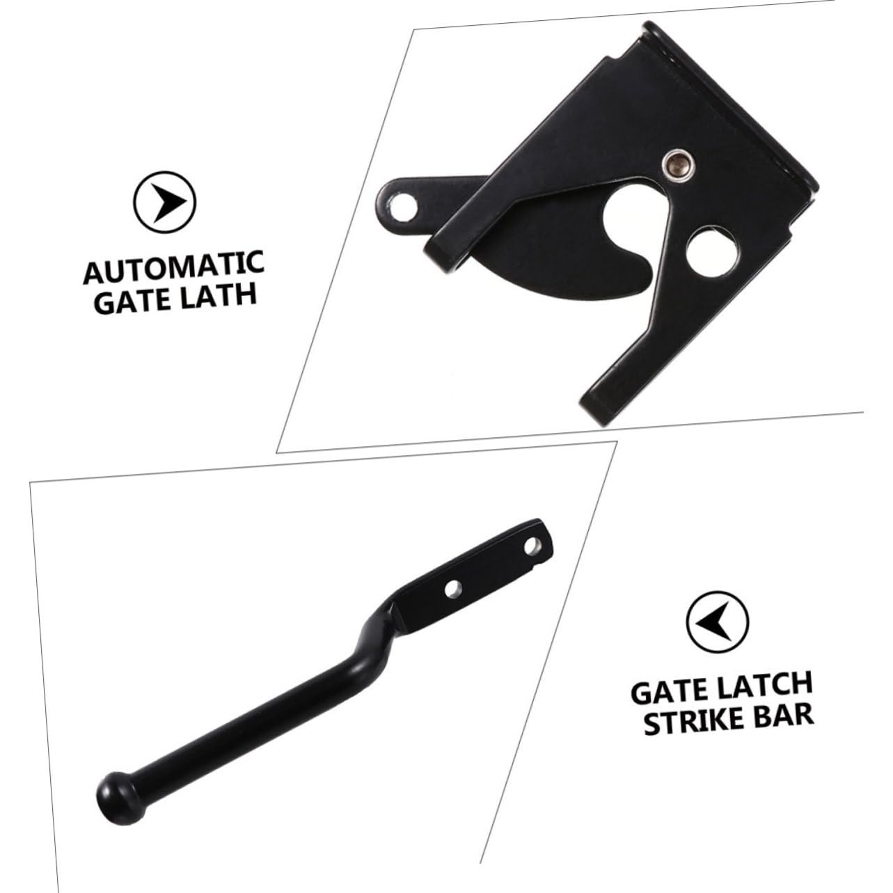 Serrature for porte, 2 set Perno Spina in ferro Leva a gravità Chiusure for cancelli Blocco for gravità Box automatico Serratura for porta da giardino Cancello for piscina in metallo Leva Recinzione i