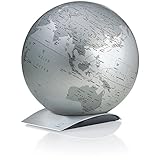 globo terraqueo gris Diámetro: 30 cm. TECNODIDATTICA Tecnodidáctica - Globo terráqueo Atmosphere Capital Q Silver, Color Gris, 0331CQ