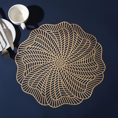 Set de table doré creux lavable rond 38 cm pour protéger votre table - 2