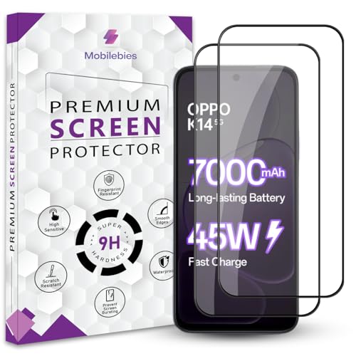 Image of Premium Tempered Glass Screen Protector Guard For Oppo K14 5G (6.75 Inch, Pack of 2) | Edge to Edge Coverage With Easy to installation kit