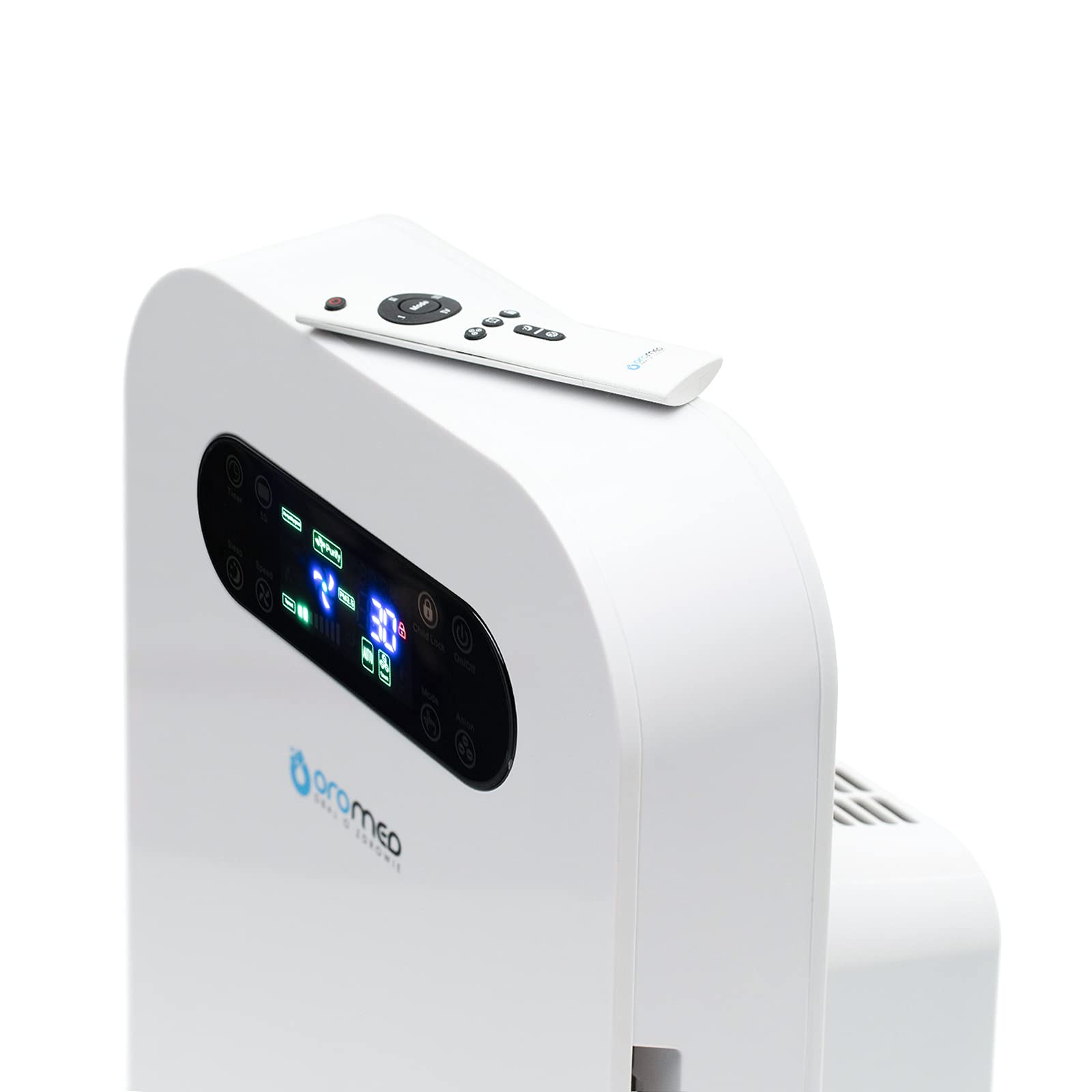 Oromed - Oczyszczacz Powietrza ORO-AIR PURIFIER BASIC, Filtr HEPA Eliminuje 99,9% Zanieczyszczeń - Cichy Oczyszczacz Powietrza z Jonizatorem i Pilotem