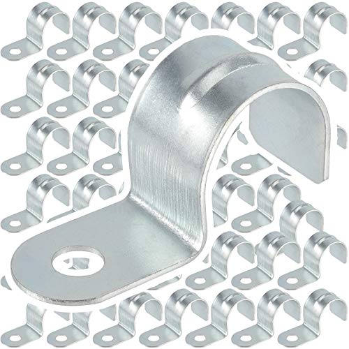 1 Hole 1 Inch Pipe Clamps, 200 Pcs Rigid Pipe Straps，Zinc-Plated Steel Pipe Strap Clamp for Pipe Tube Wire Installation and Fixing EMT Conduit