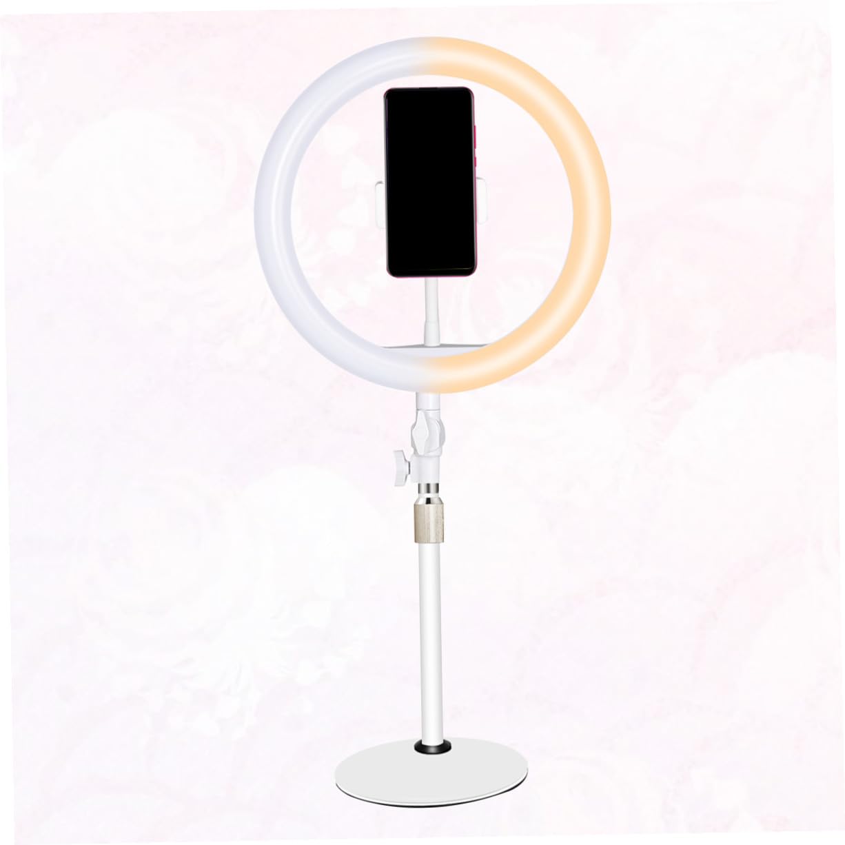Lampada Led Per Selfie 10 Pollici Supporto Regolabile e Luce Dimmerabile Usb Per Live Streaming e Trucco Su Smartphone Bianca
