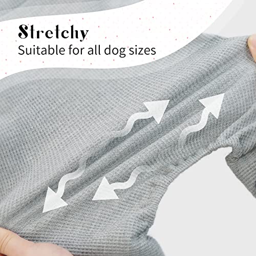 Hjumarayan Hunde Pyjama, Schlafanzug Hund OP Body Hund Stretch Body für Hund nach OP mit Beinen, Hundebody nach Kastration Rüde Hunde Body Operation Hündin, Grau L