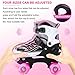 Sowume Adjustable Roller Skates for Girls and Women, All 8 Wheels of Girl's Skates Shine, Safe and Fun Illuminating for Kids