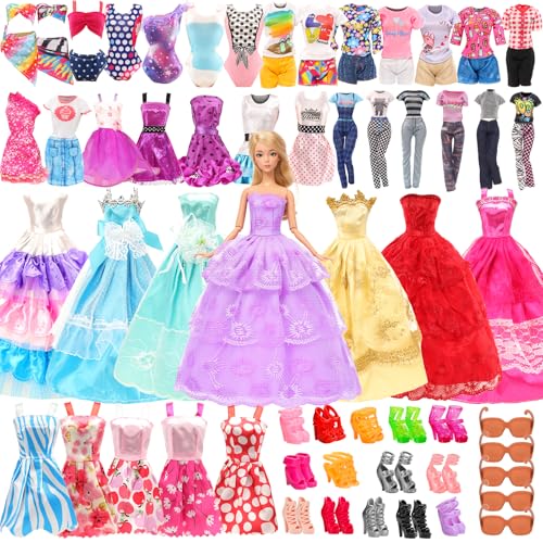 Miunana 35 Accesorios para 11.5 Pulgadas 28 - 30 cm Dolls Muñeca = 5 Vestidos De Moda + 4 Ropas + 3 Vestidos + 5 Mini Vestidos + 3 Trajes De Baño + 15 Accesorios (Estilo Aleatorio)