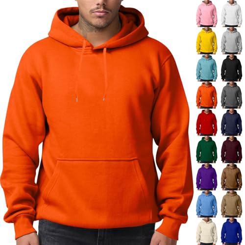 Mens Hoodies Pullover Fleece Lined Oversized Hoodie Casual Loose Long Sleeve Drawstring Hooded Sweatshirt with Pockets