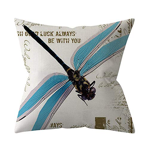 Taie Carrée Vintage Papillon Libellule Linge De Maison Décoration Mignon Coussin Imprimé Convient pour Canapé Chambre Salon Coque De Protection Voiture,6 Couleur Cover