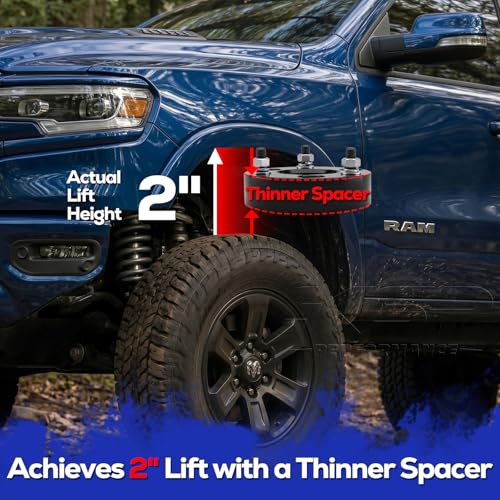Image of KSP 2in Front Lift Kits for Ram 1500 2009-2026, 2 inch Leveling Lift Kit for 2009-2026 Dodge Ram 1500 4WD, 2005-2011 Dakota 2WD 4WD, Aluminum Suspension Level Kit CNC Strut Spacers For Pick Up