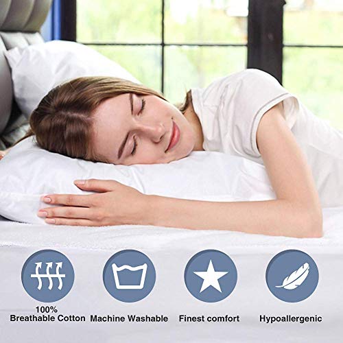 Shunjie.home 100% Egyptian Cotton Standard Pillow Protectors Set Of 4，400 Thread Count Sateen Weave White Pillowcase, Easy Care Zippered Style Pillow Covers - (Standard) #TOP4
