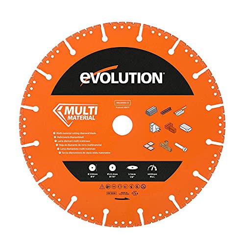 Evolution - Lame diamantée multi-matériaux de 230 mm pour coupe-disques - Diamants de qualité supérieure - Idéal pour couper le métal, la brique, les...