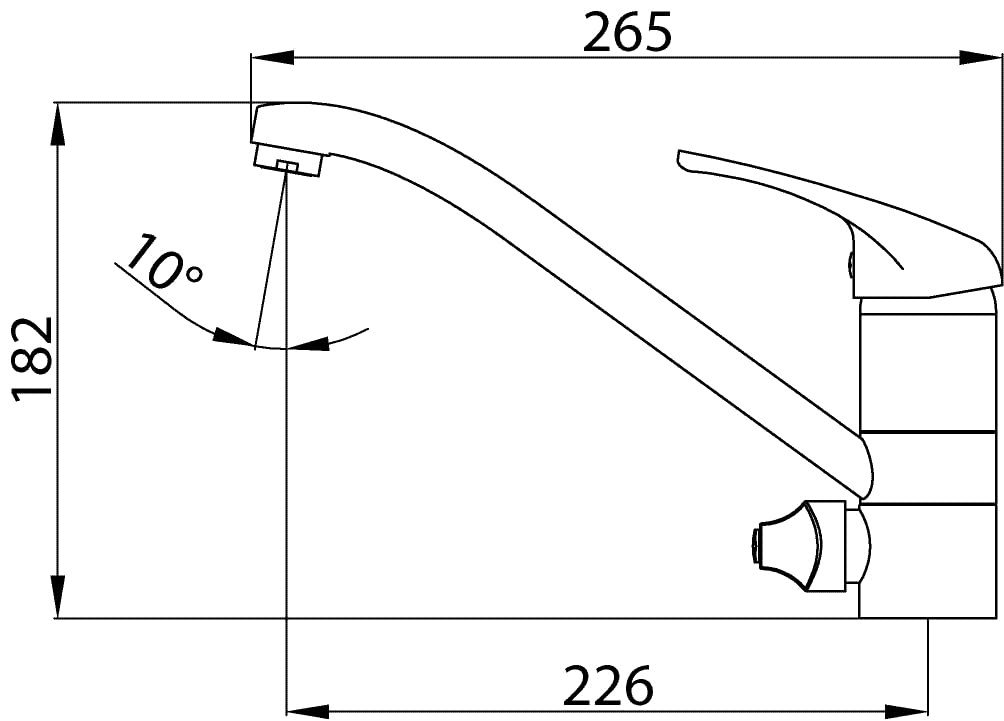 aquaSu® Spültischarmatur mit Geräteanschluss Concordia, Einhebelmischer mit Wasserspar-Kartusche, Wasserhahn für Spüle, Auslauf schwenkbar, Standard-Befestigung, Messingkern, chrom, 796019