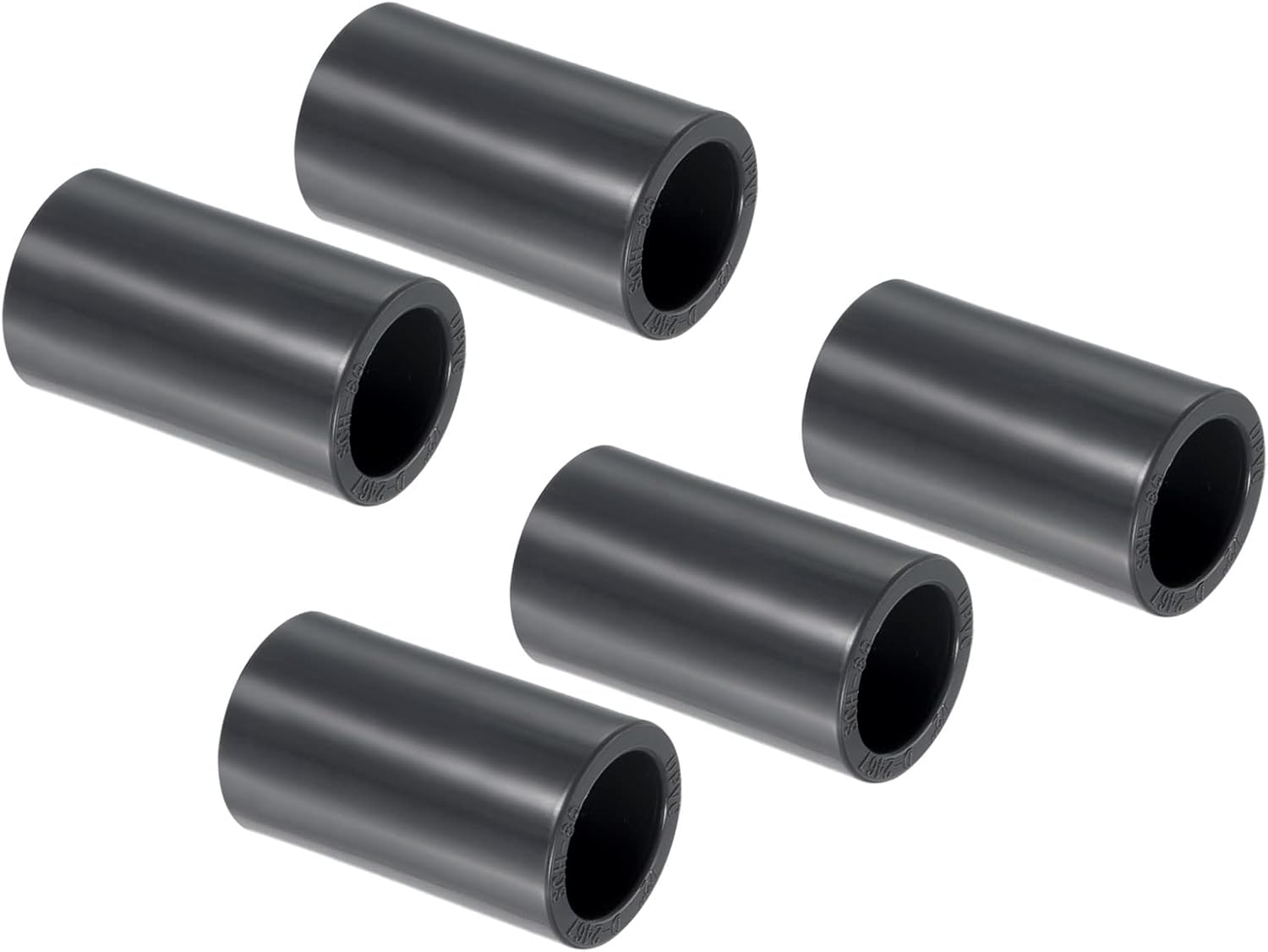 PATIKIL UPVC Pipe Fitting 1" Socket Schedule 80, 3 Pack Straight Coupling Adapter Connector, Gray